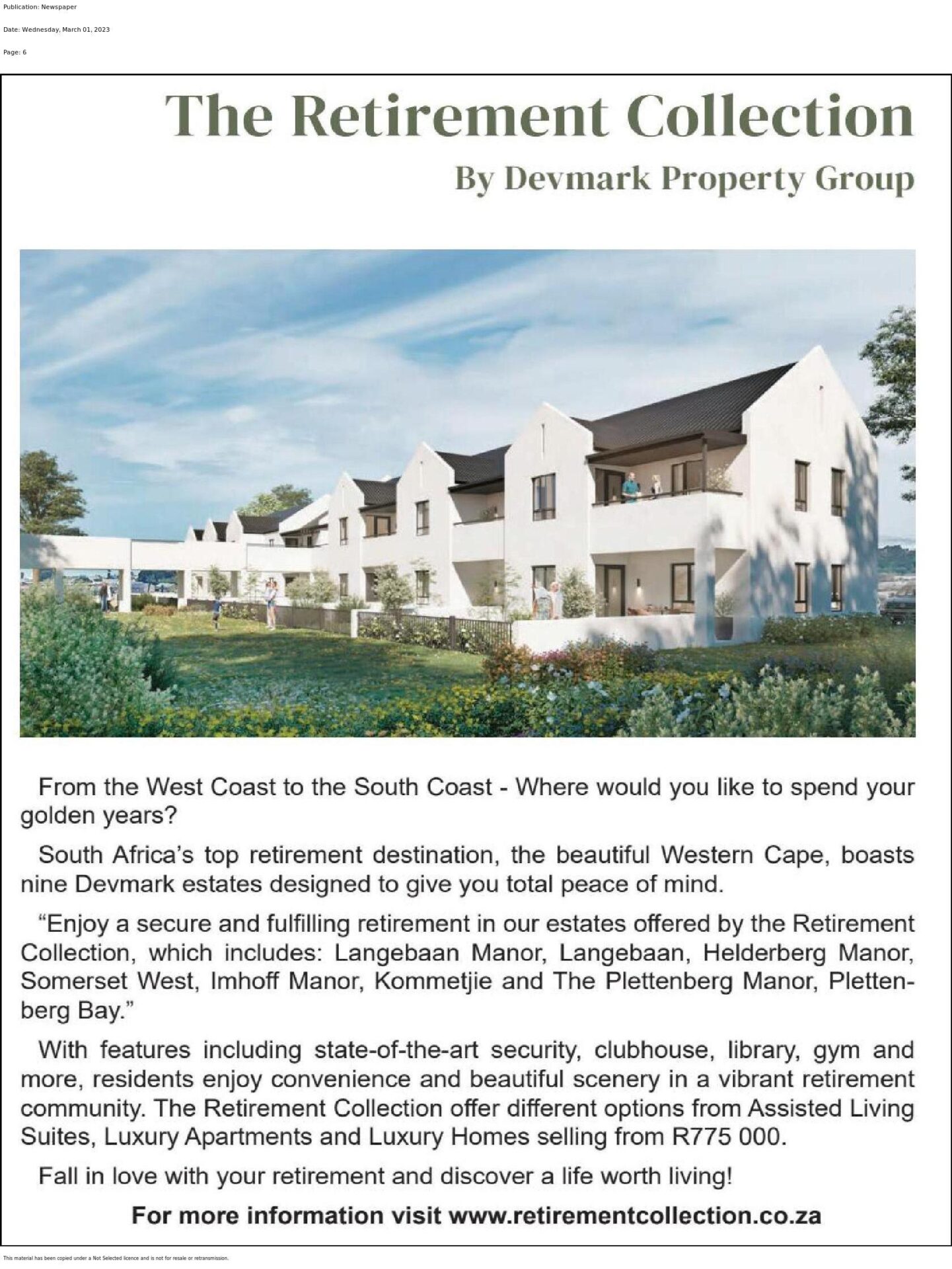 The Newspaper | The Retirement Collection - Devmark Property Group